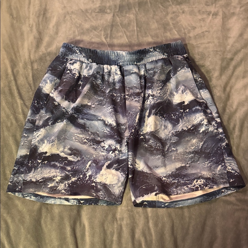 lululemon athletica Blue and Gray Athletic Shorts